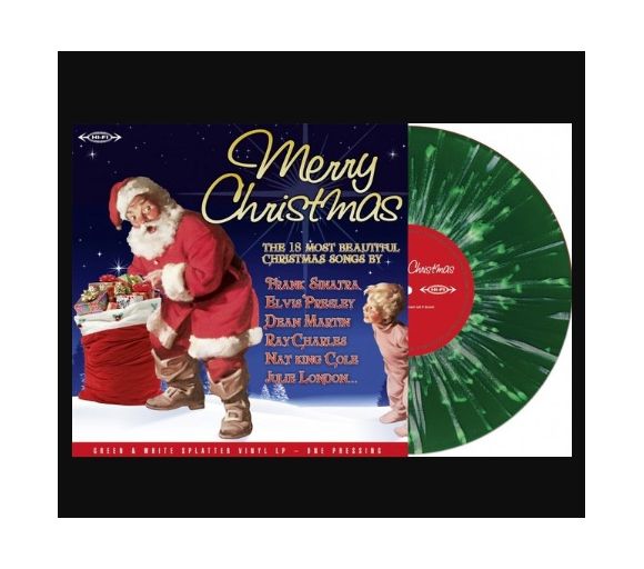 MERRY CHRISTMAS (2021, RAT PACK) GREEN AND WHITE SPLATTER