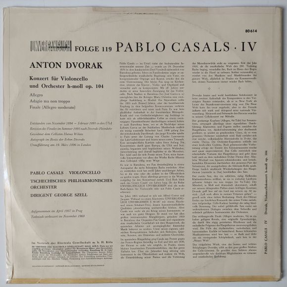 PABLO CASALS IV (CELLO-KONZERT H-MOLL OP. 104), изображение 3